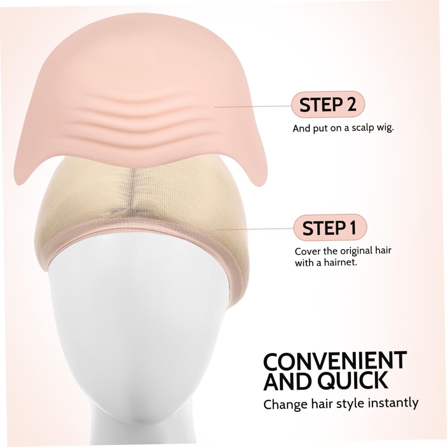 Makeup Latex Bald Cap Head Cover for Women Men for Halloween Cosplay and Costume Parties Quick Application Nonslip Fit for Wigs — image 3