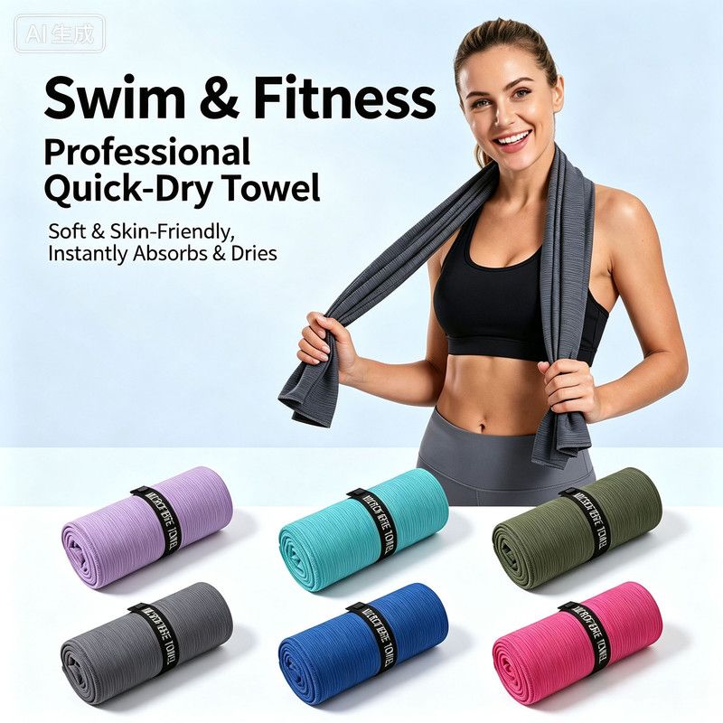 Microfiber Quick‑Dry Beach Towel, Lightweight Compact Sports Travel Towel, Super Absorbent No‑Lint Swim Gym Towel 76 × 152cm for Beach Camping Fitness(Army — image 3