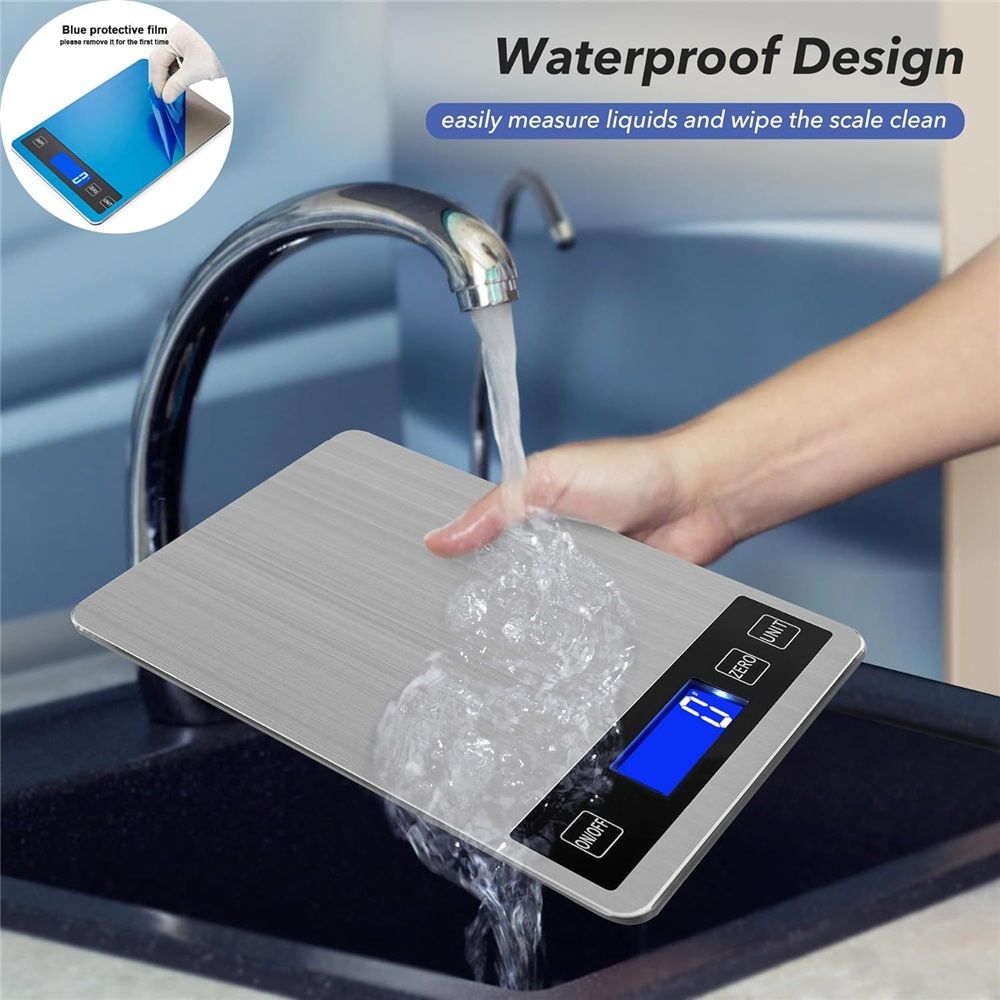Food Scale - 15kg/33lb Digital Kitchen Scale with Full-View LCD Display, Easy Clean Stainless Steel, Precise for Baking, Cooking & Meal Prep — image 5