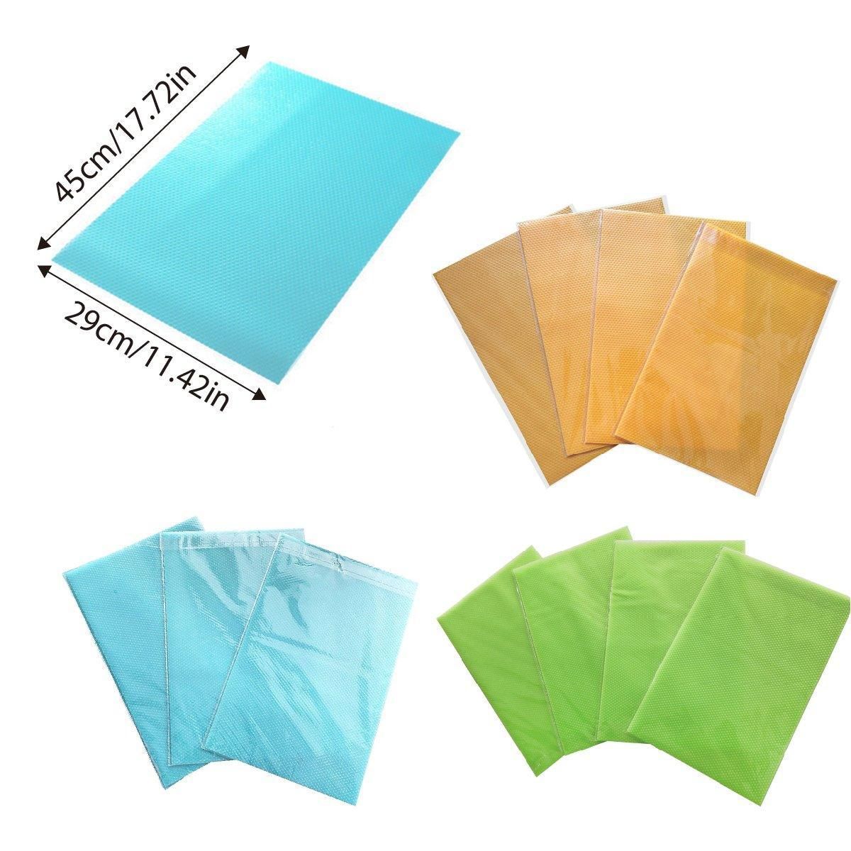 4PCS Cuttable Kitchen Anti-slip Mat Anti-fouling Refrigerator Drawer Liner Mat - Orange — image 4