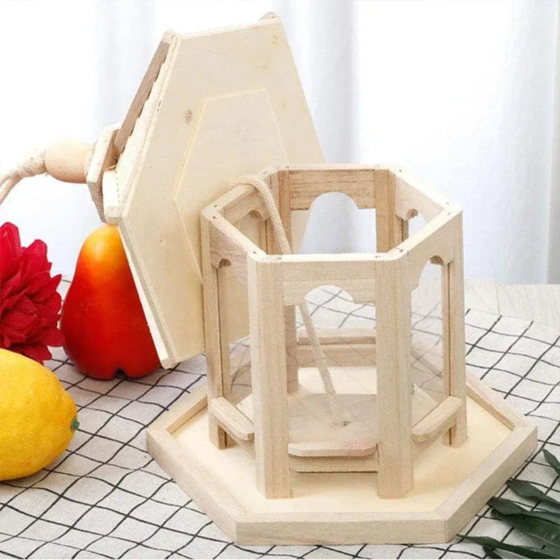 Wooden Bird Feeder Pavilion Style Birdhouse Weatherproof for Garden Outdoor โ image 4