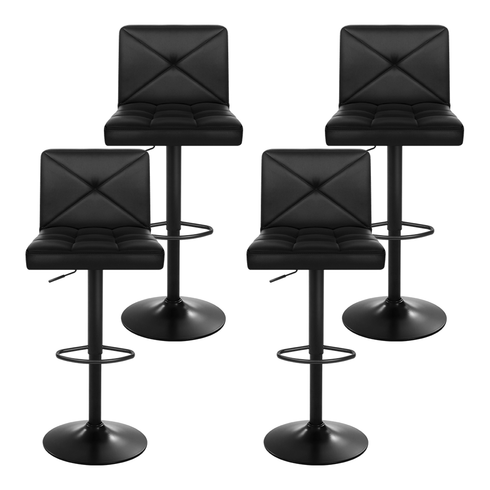 Artiss 4x Bar Stools Gas Lift Leather Chair Black โ image 3