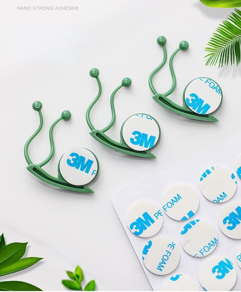 10PCS Plant Climbing Wall Fixture Clips, Plant Fixer Self-Adhesive Hooks for Invisible Wall Vines Plant Fixation Plant Vine(Green) โ image 4