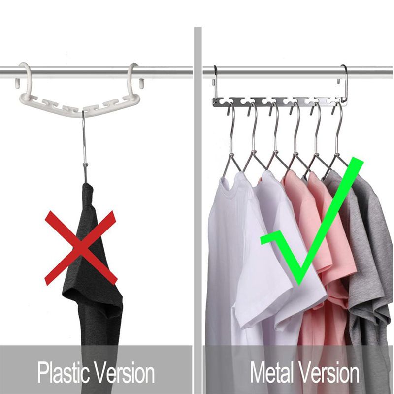 Space Saving Hangers Metal Hanger Magic Cascading Hanger Closet Clothes Organizer Multi functional folding clothes hanger(4 Pack) — image 4