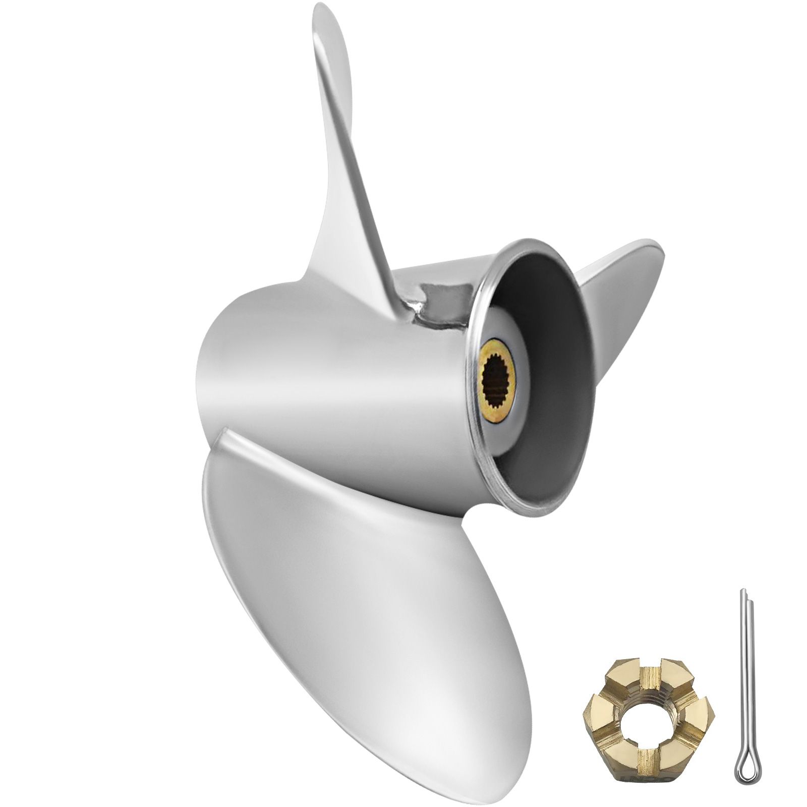 Outboard Propeller, Replace for OEM 3860709, 3-Blade 14.5/" x 21/" Pitch Steel Boat Propeller, Compatible with Volvo Penta SX Drive All Models, with 19 Tooth