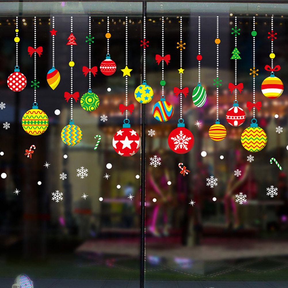 Hanging Ornament Pattern Snowflake Self adhesive Removable Decorative Sticker for Home Office — image 4