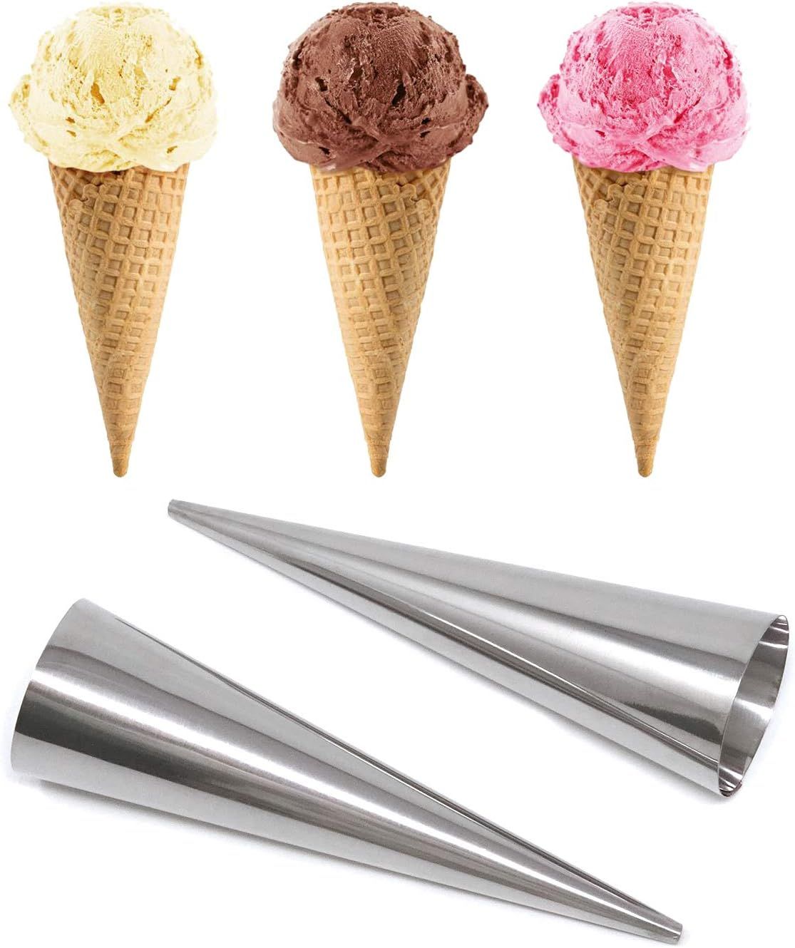 3 PCS Stainless Steel Cream Roll Horn Forms Croissant Cones Moulds for Baking Cream Horn Cones Tubes Stainless Steel Conical โ image 3
