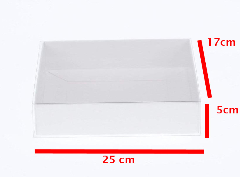100 Pack of White Card Box - Clear Slide On Lid - 17 x 25 x 5cm - Large Beauty Product Gift Giving Hamper Tray Merch Fashion Cake Sweets Xmas โ image 2