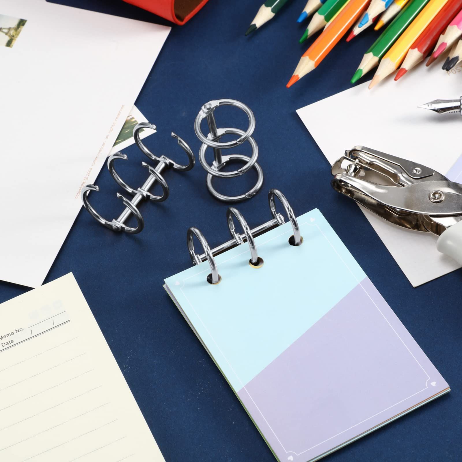 12 pcs 3 Ring Metal Loose Leaf Binders Book Rings with 20 mm Inner Diameter for DIY Travel Diary, Photo Album, Binding Spines — image 5