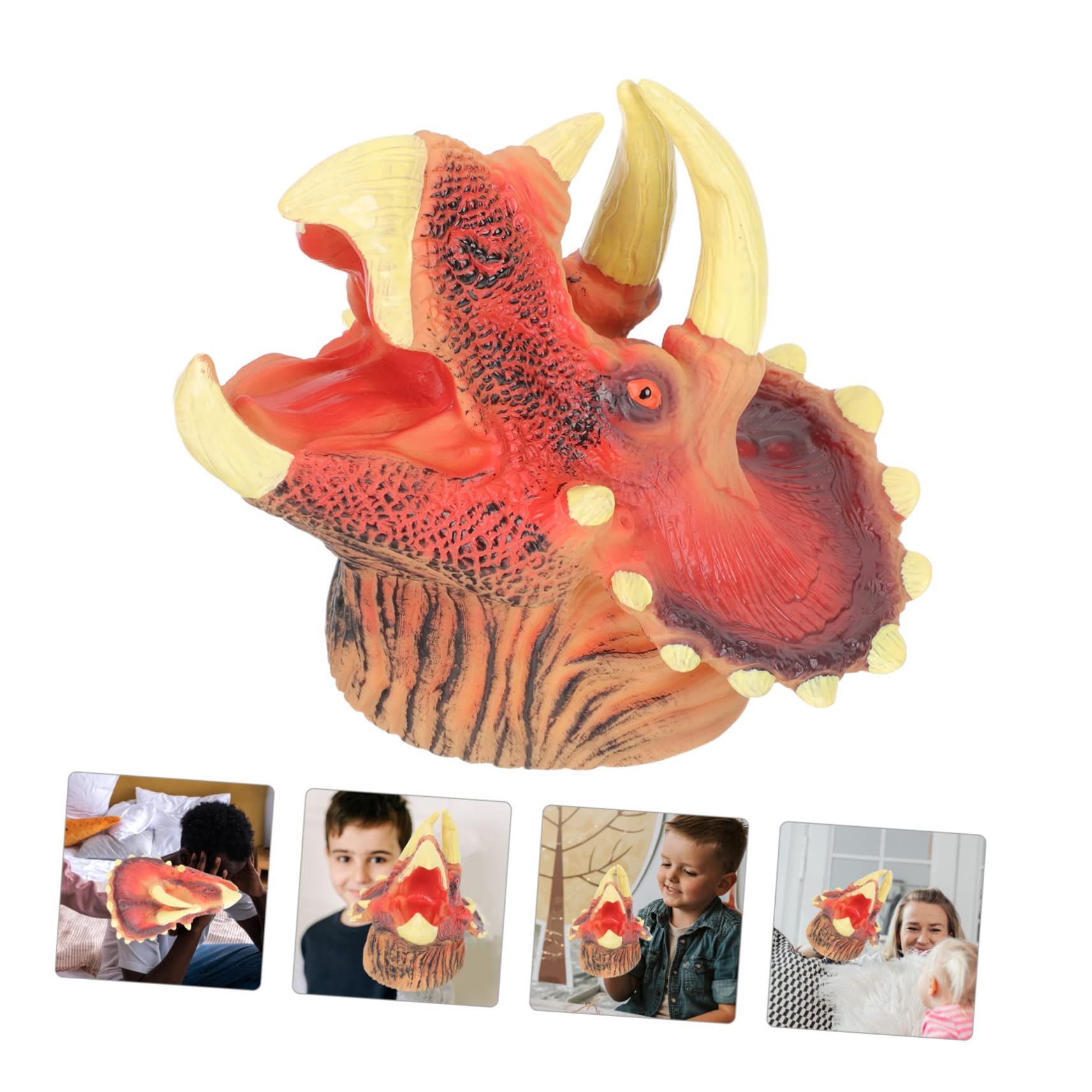 Educational Dinosaur Toy Triceratops Hand Puppet Toys Puppets for Kids Dino Hand Puppet Role-Play Toy Puppets Finger Puppets โ image 4