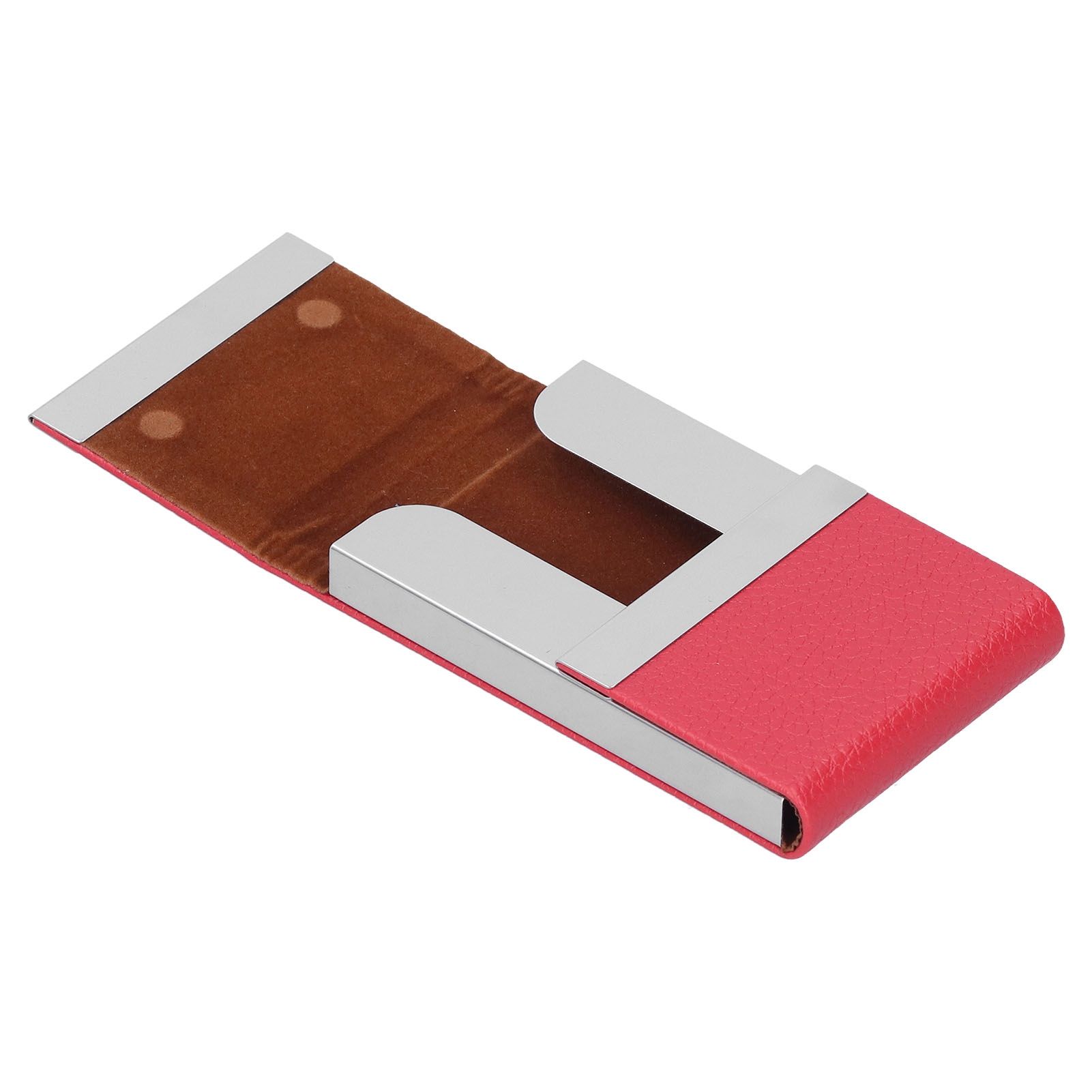 Large Capacity Business Card Holder Pocket Name Card Box Case for Men Double OpenRed 400# — image 2