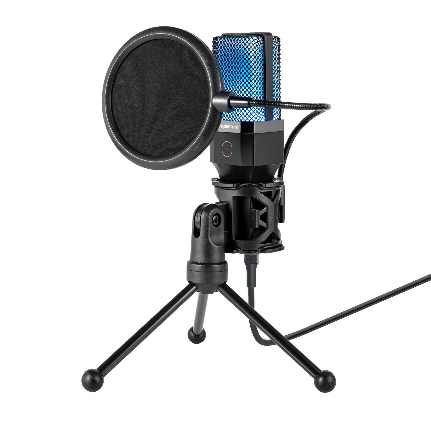Simplecom UM650 USB Cardioid Condenser Microphone Gaming RGB Lights with Tripod & Pop Filter — image 2