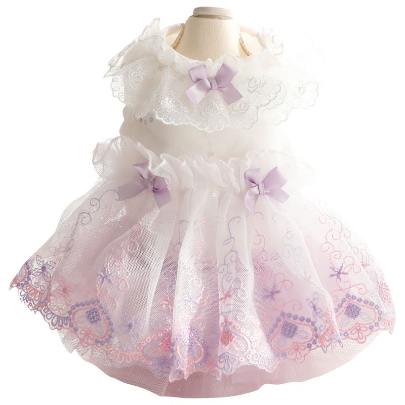 Accope Pet Dress Cotton Princess Style Summer Purple pink M โ image 6