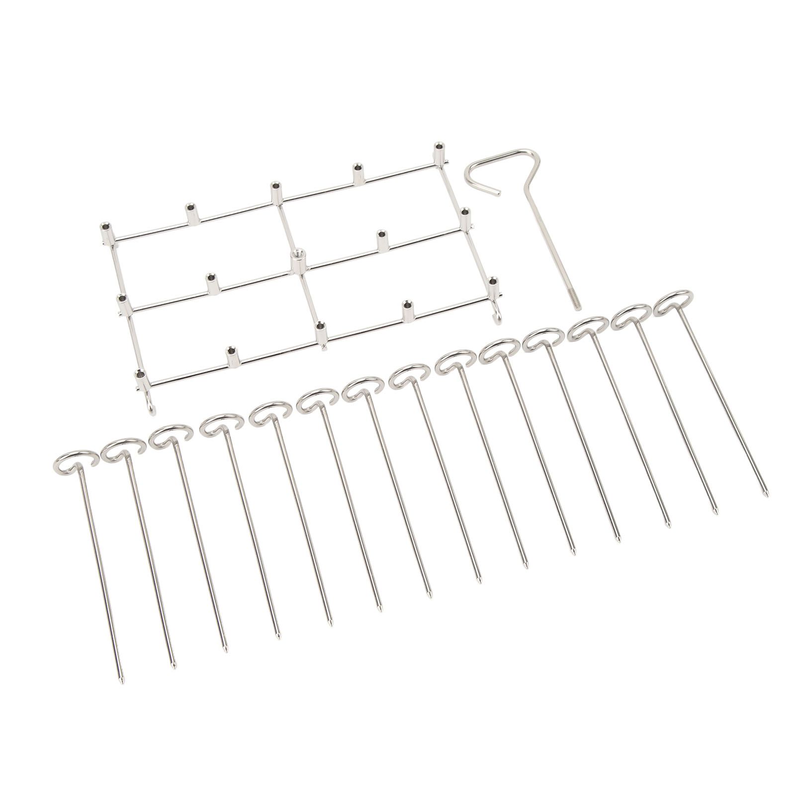 Skewer Stand Fryer Grill Rack Set Stainless Steel Vertical BBQ Grill Rack Round Rotating Fryer Stand for Ninja DZ201 Foodi 8 Quart โ image 2