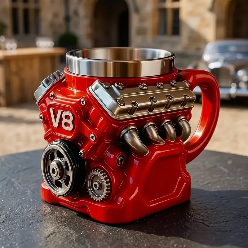 V8 Engine Mug: A must-have for car enthusiasts. Hold the engine in your hand, sip with speed and passion — image 4