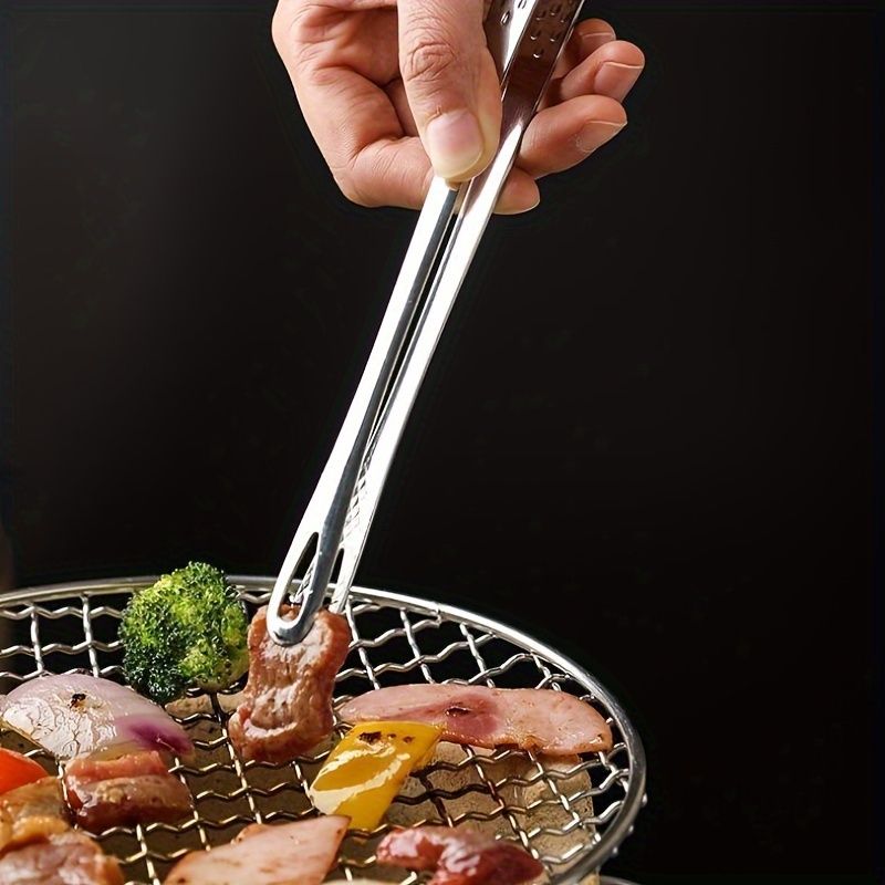 Barbecue Tongs Stainless Steel Tongs Kitchen Lengthened Food Tongs Roast Meat Shop Special Purpose Clipper Steak Tongs 28cm/11.02in — image 5