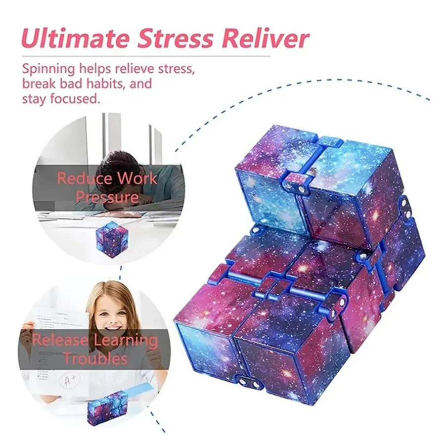 Infinity Cube Fidget Toy in Purple Starry Sky for Stress Relief and Sensory Play โ image 4