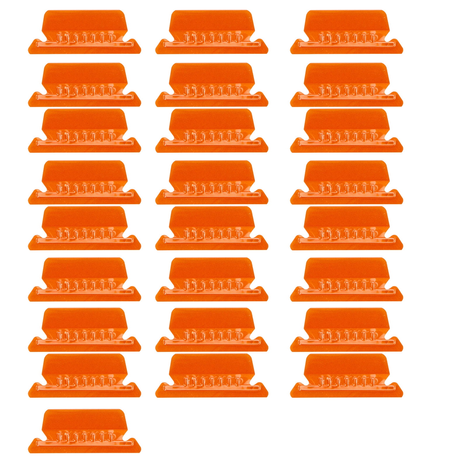 25 Pack Hanging File Folder Tabs, Clear Plastic Label Tabs and Inserts for Filing Cabinets and Office Organization, Orange, 3 in