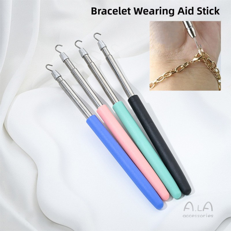 2-Pack Blue Jewelry Fastener Helper Tool - Quick Bracelet & Fine Chain Wearer Aid With Telescopic Titanium Steel Hook โ image 2