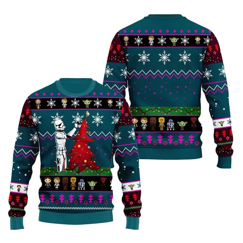 Santa Claus Darth Vader Ugly Christmas Sweater Star Wars The Mandalorian Men's Sweater Autumn Winter Women's Sweatshirt style 2 L β image 3