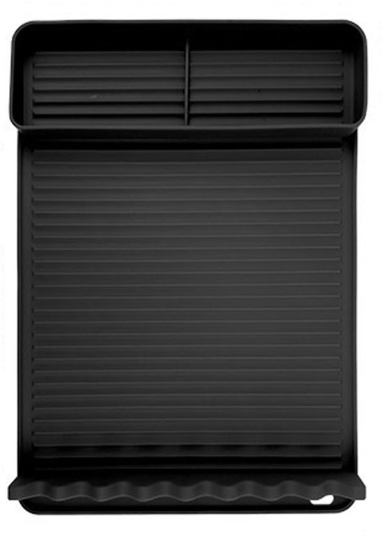 Silicone BBQ Grill Mat - 8-Slot Mat with Drip Tray - Heat-Resistant and Dishwasher-Safe - 40 × 27 cm - Black