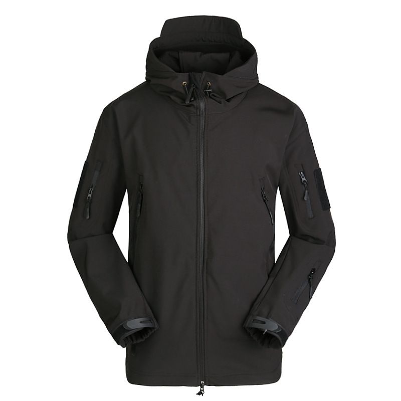 ESDY Men Softshell Jacket Outdoor Fleece Training Coat Black