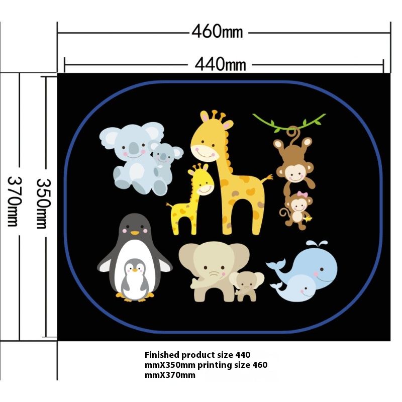 2Pcs animal black Sun Visor Glass Sticker Shade Static Stickers PVC Sunshade Stickers car Sun Shade Window Cartoon electrostatic — image 5
