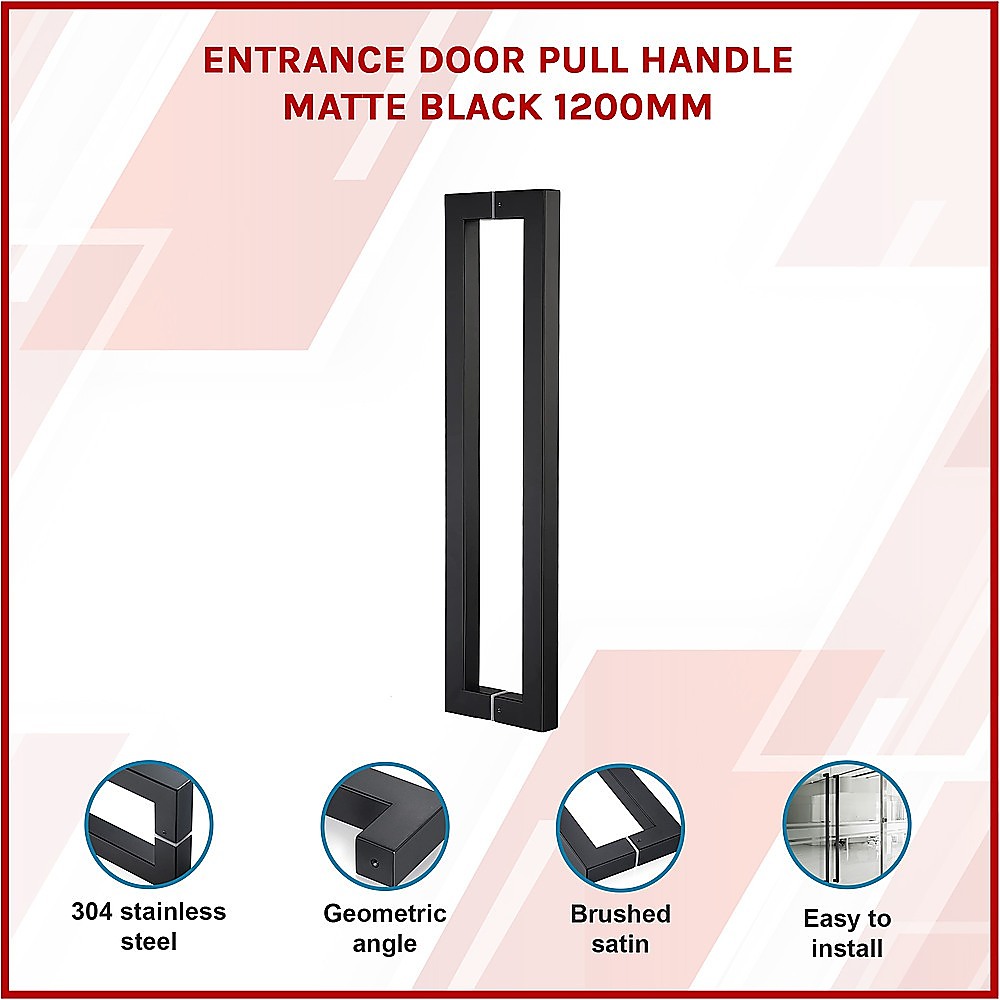 Entrance Door Pull Handle Matte Black 1200mm โ image 3