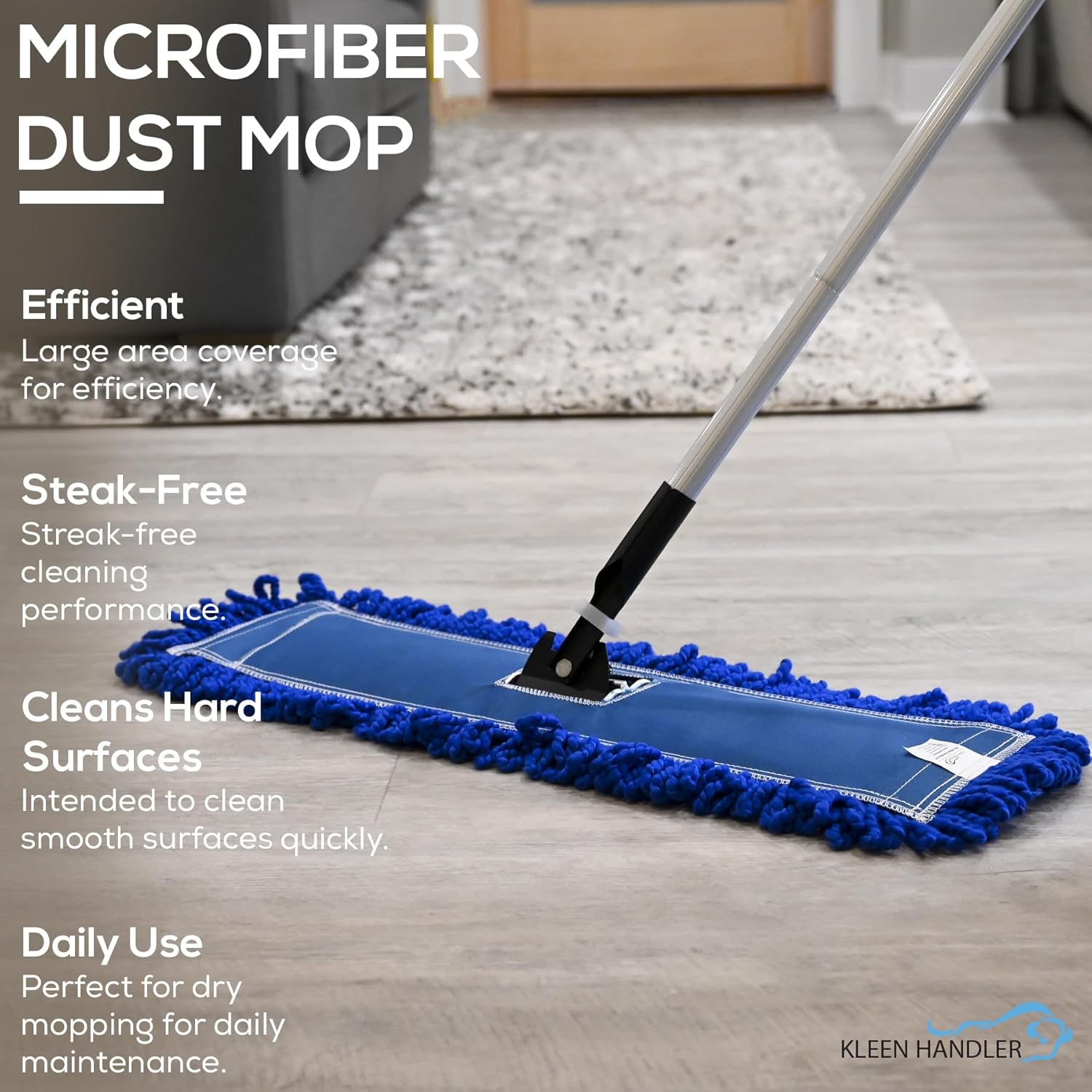 24 inch Microfiber Dust Mop | Medium Washable Commercial Mop Head Replacement, Pack of 3 — image 5