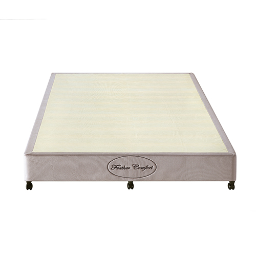 Mattress Base Ensemble King Size Solid Wooden Slat in Beige with Removable Cover — image 2