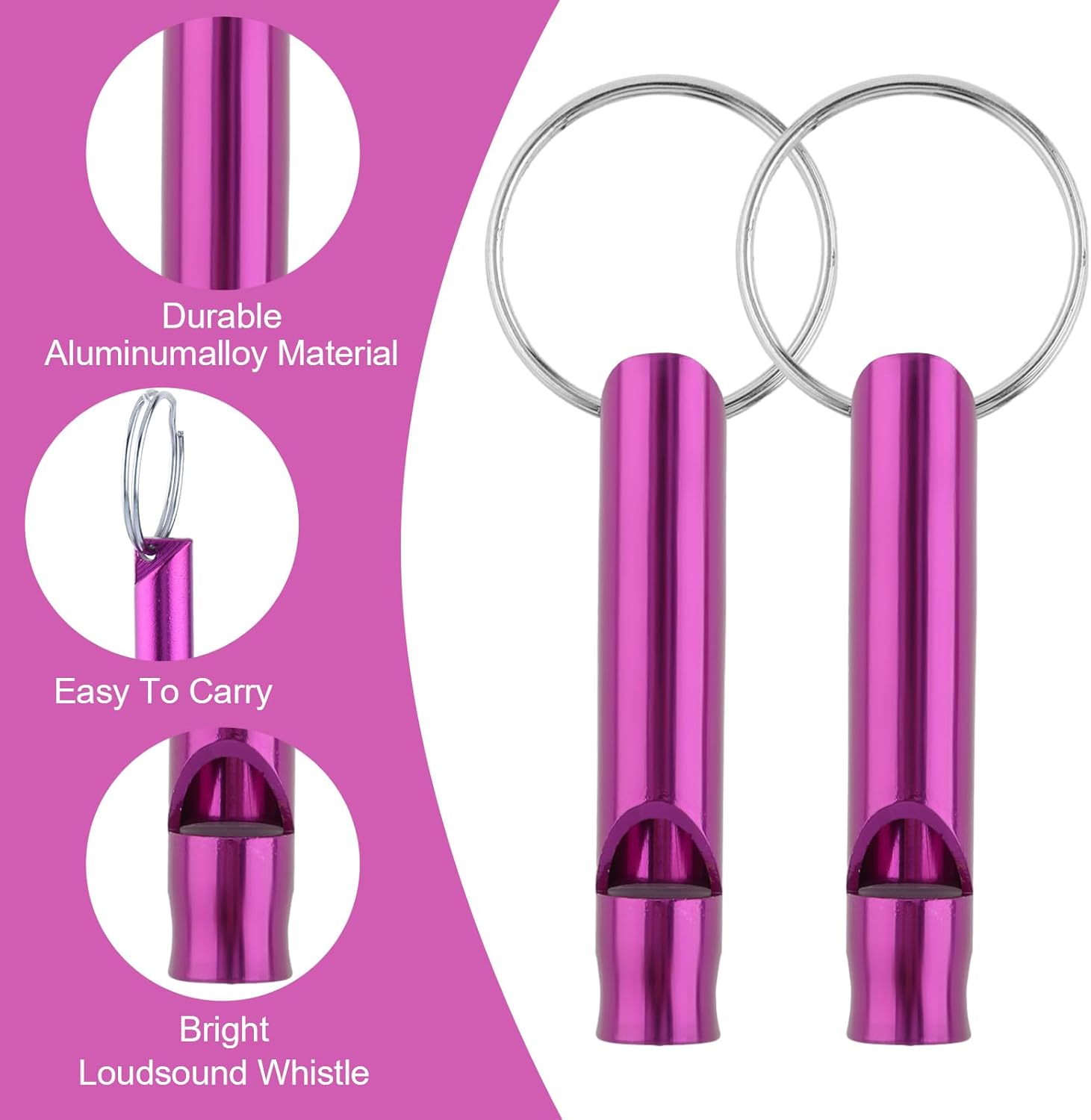12 Pack Metal Referee Whistles with Keyrings, Loud Signal Whistles for Sports, School, Coaching, Events and Outdoor Use, Assorted Colours — image 3