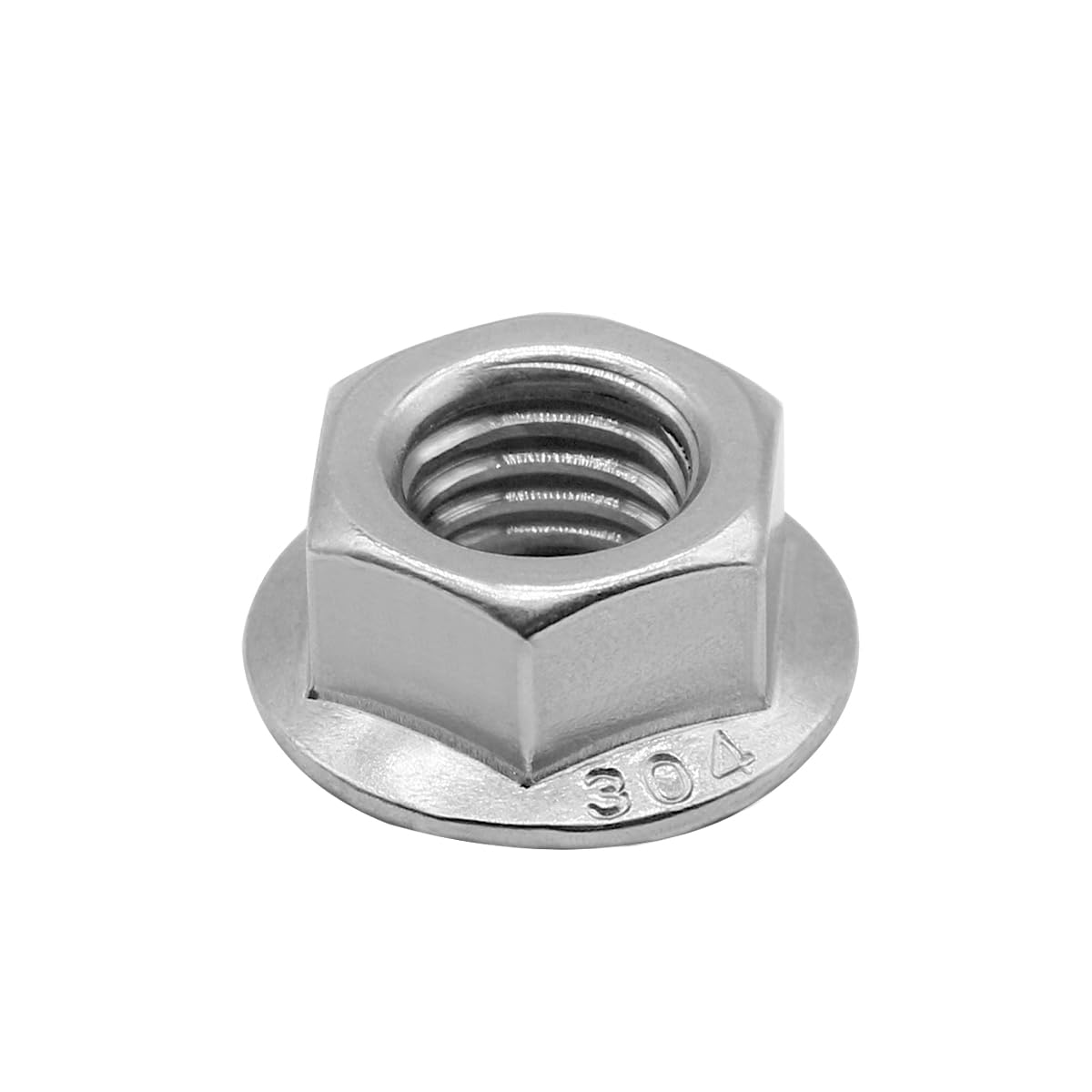 M5*0.8 Serrated Flange Hex Lock Nuts 304 Stainless Steel 18-8 Bright Finish (100PCS) โ image 4