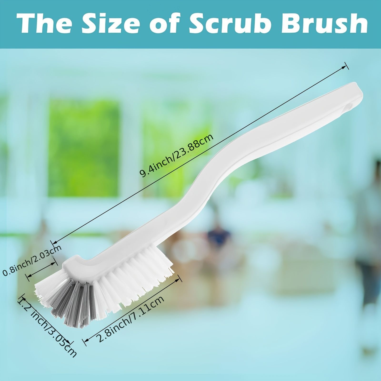 5Pcs Dish Brush Bottle Bathroom Scrub Brushes Kitchen Cleaning Brush Right Angle Kitchen Brush Sink Household Pot Pan Edge Corners Tile Lines Brush with Stiff — image 2