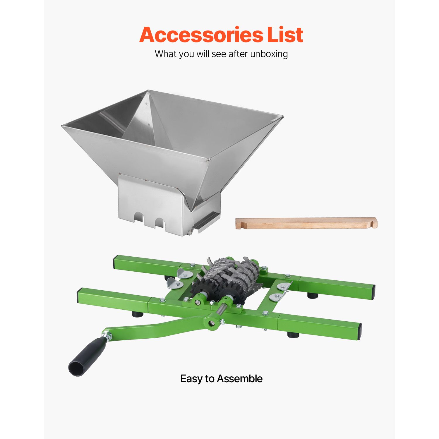 1.8 Gal/7L Fruit and Apple Crusher, Large Manual Grinder, Stainless Steel Fruit Scratter Pulper for Wine Cider Apple Grape Pressing, with Roller Handle for โ image 6