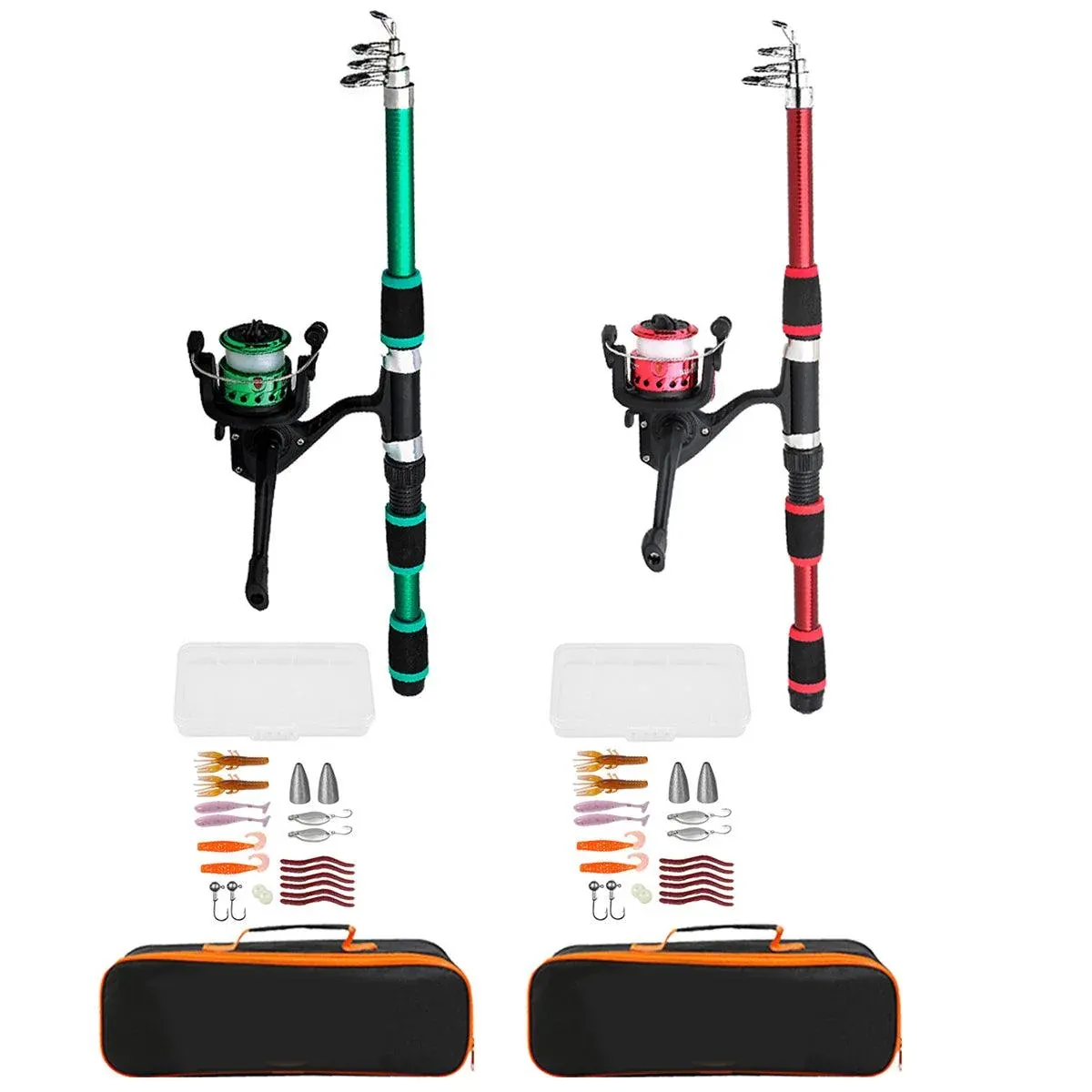 Ultra Short Pocket Portable Fishing Rod Compact Short Rod for Travel Angling - Red โ image 3