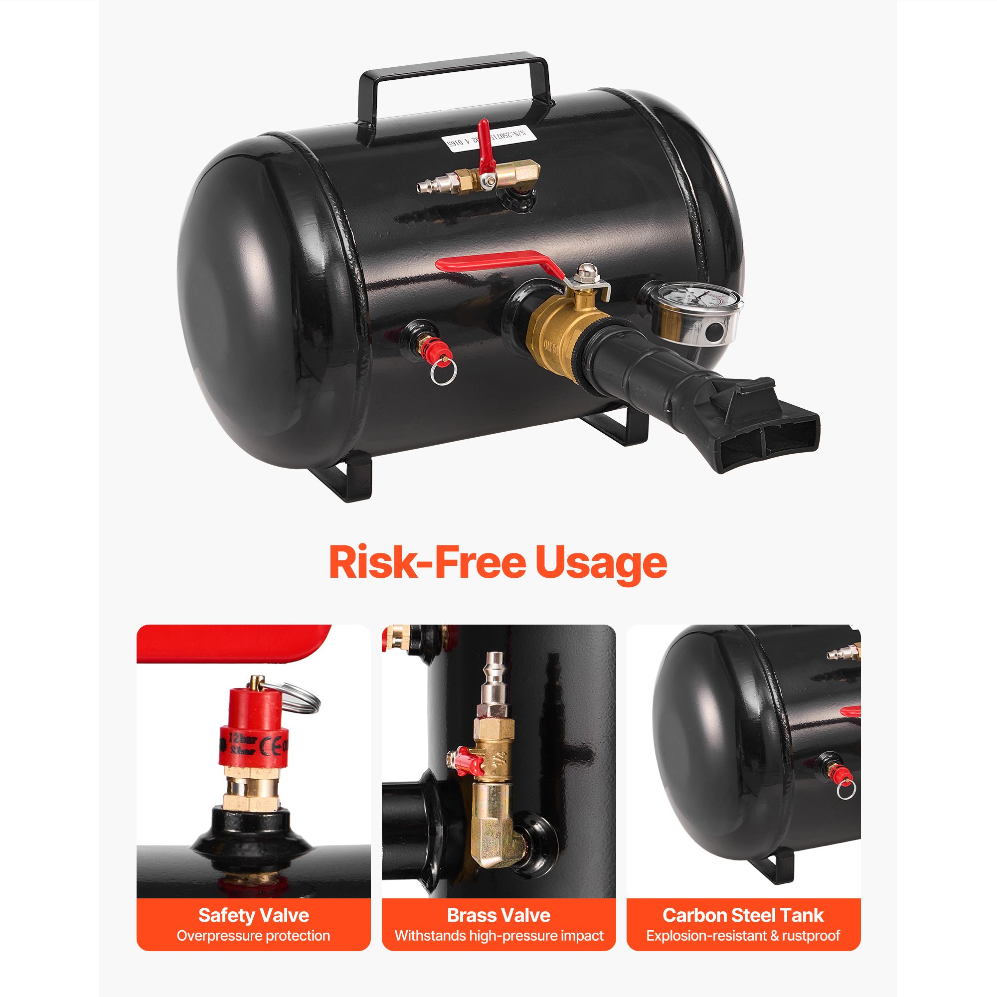 Air Tire Bead Seater, 5 Gal / 18.9 L, Heavy Duty Tire Bead Blaster Tool, 87-116 PSI Operating Pressure, Air Trigger Seating Inflator for Pickup, Truck, ATV โ image 5