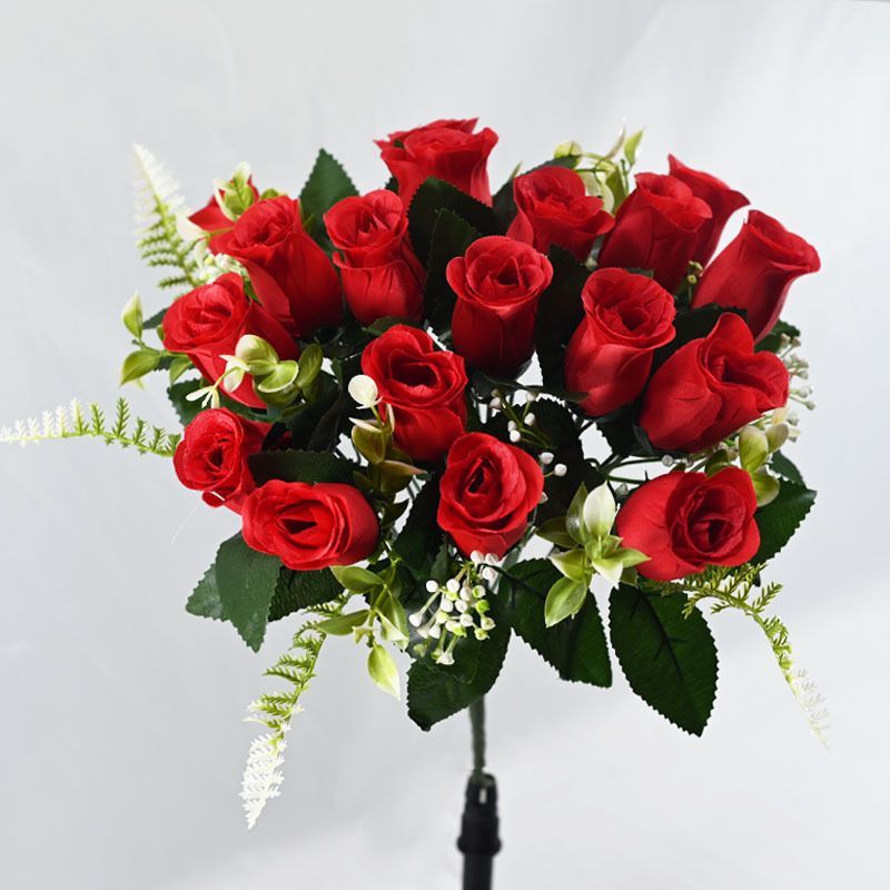 Artificial Rose Bouquet Faux Roses Fake Flowers Home Decor Garden Decoration - Navy - Size L — image 5