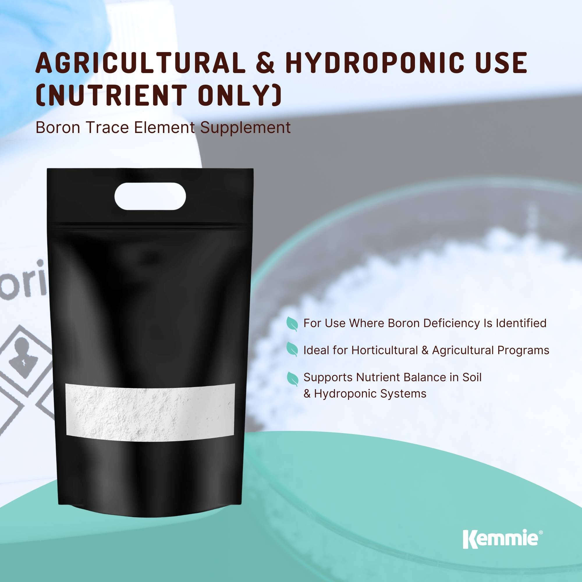 Kemmie 10Kg Boric Acid Powder 99.9% Pure - Soluble Orthoboric Acid H3BO3 — image 4