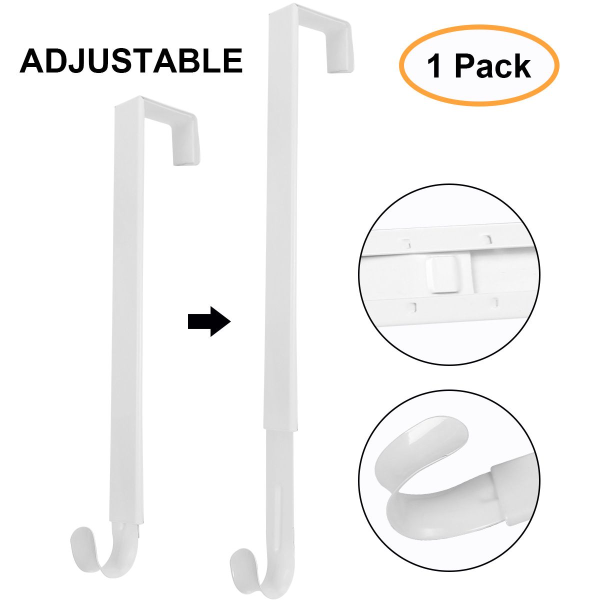 Metal Over Door Hooks Single Hook Christmas Wreath Hook Rack for Hanging Coats Hats Robes Towel Bathroom Door Hangers โ image 4