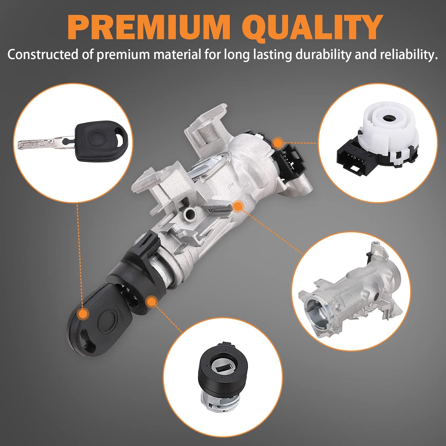 Ignition Switch Lock Cylinder 1K0905851B for Volkswagen VW Jetta 2.5 GTI MK5 Rabbit Golf EOS Tiguan Audi A3 R8 Ignition Starter Switch Replace 1K0905865 — image 3
