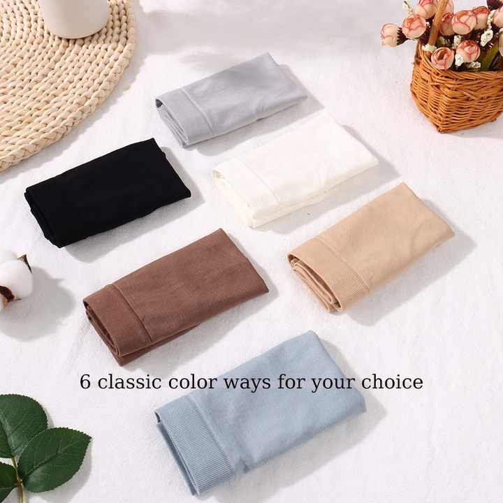 Size L Comfortable High-Waisted Women's Cotton Thong Underwear - 6-Pack in Black, White, Grey, Skin, Brown And Blue โ image 4