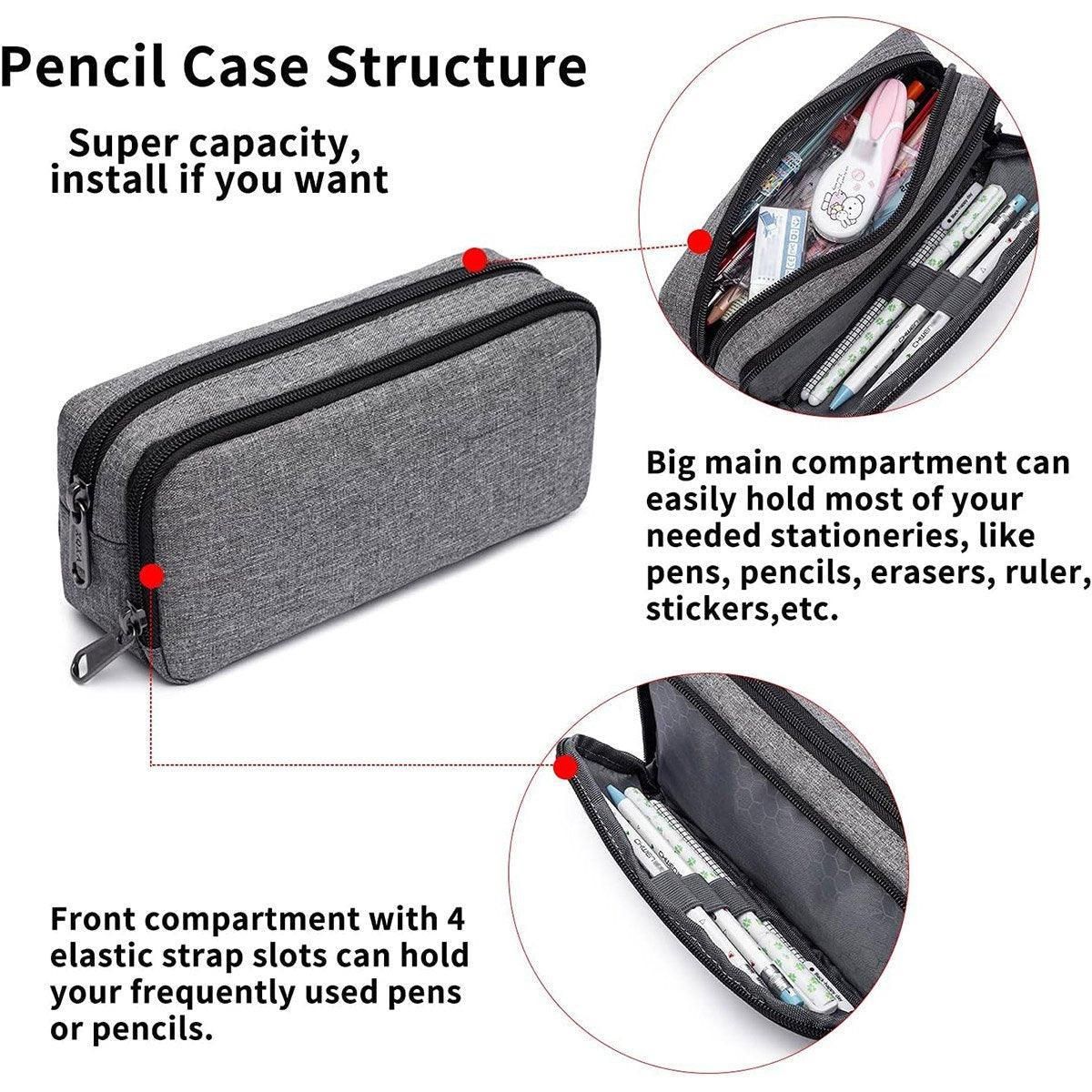 Large Capacity Pencil Case Double Layer for Primary School Students Creative Bag - Black โ image 6