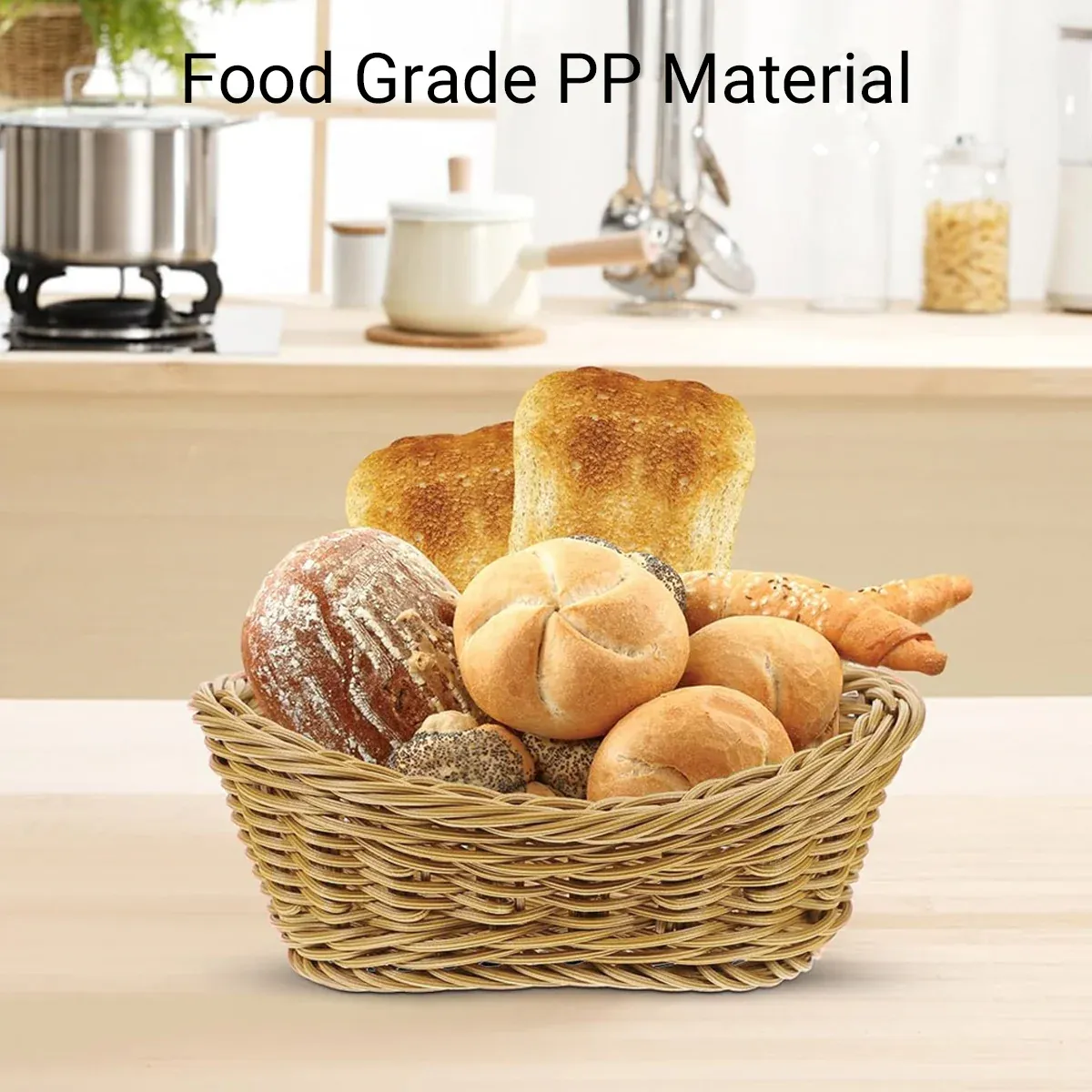 2Pcs Rattan Yuanbao Shaped Fruit Tray Home Storage Basket Living Room Tray — image 4