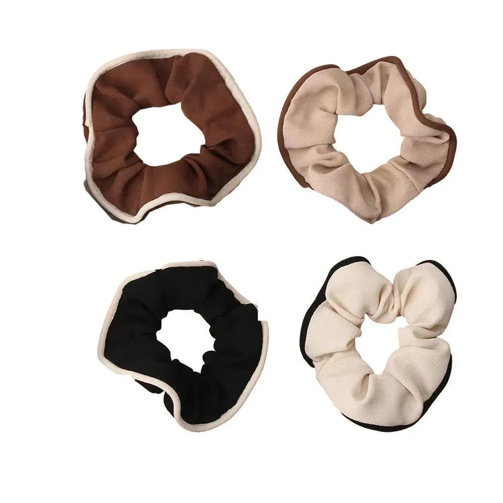 Large Scrunchies Silk Satin Elastic Hair Bands Rope Tie Ponytail Accessory - Beige — image 3