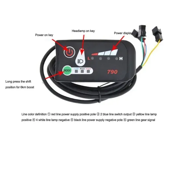 Reliable Professional Intelligent Led 790 Display Of Electric Bike Computer Panel, 36v, Black Color, 1 Pcs Pack โ image 3