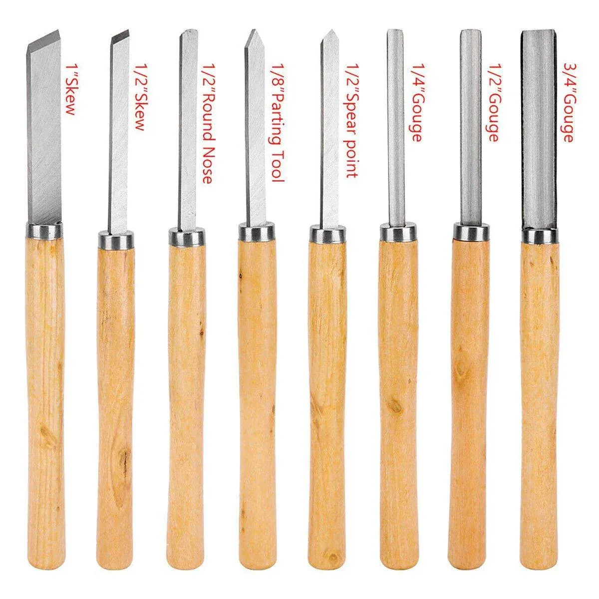 8X Heavy Duty HSS Wood Lathe Chisel Set Turning Wood Tools Carving GougeDurable โ image 6