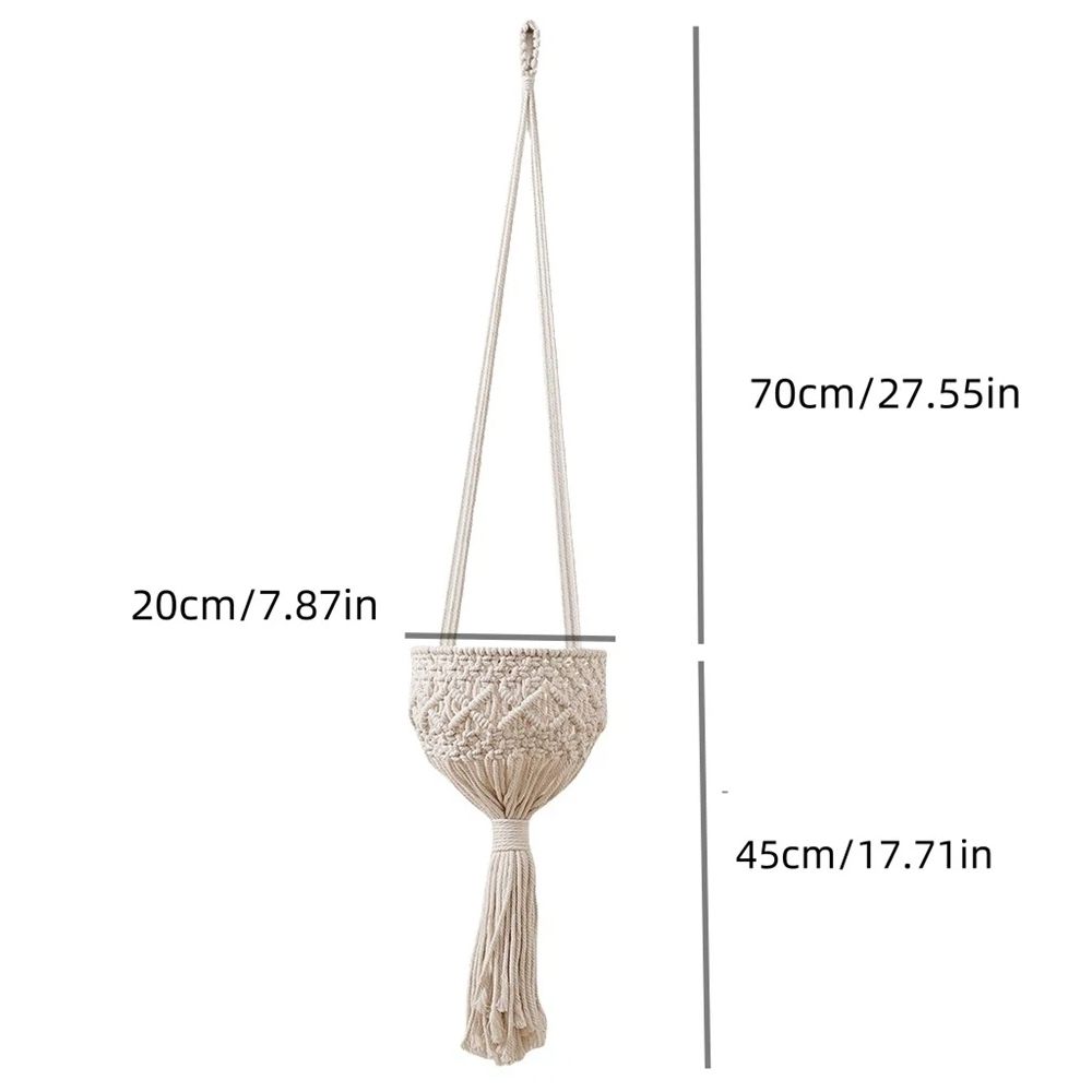 Handmade Hanging Planter for Indoor/Outdoor Plants, Basket Plant Holder, Flower Basket for Kitchen Home Decoration — image 4
