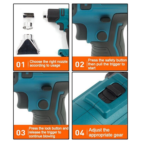 2000W Electric Hot Air Heat Gun with Nozzles Cordless Handheld For Makita 18V AU โ image 2