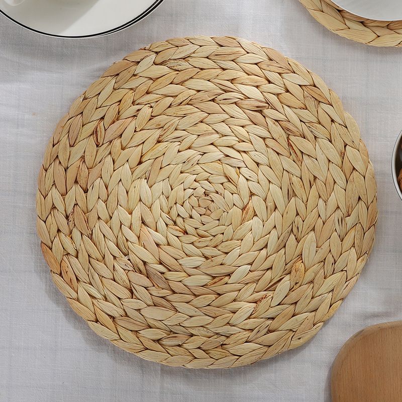 Wholesale Natural Water Hyacinth Placemats, Set of 4, 13.5 inch Round Mat Weave Charger Plates, Tropical Wedding โ image 5
