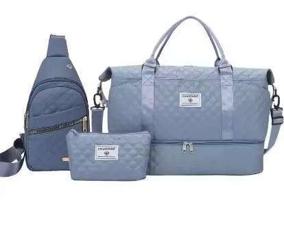 Women’s 3-Piece Travel Bag Set – Large Duffel, Crossbody Backpack & Toiletry Pouch for Gym, Maternity and Weekend Getaways (Blue) | Other Colors